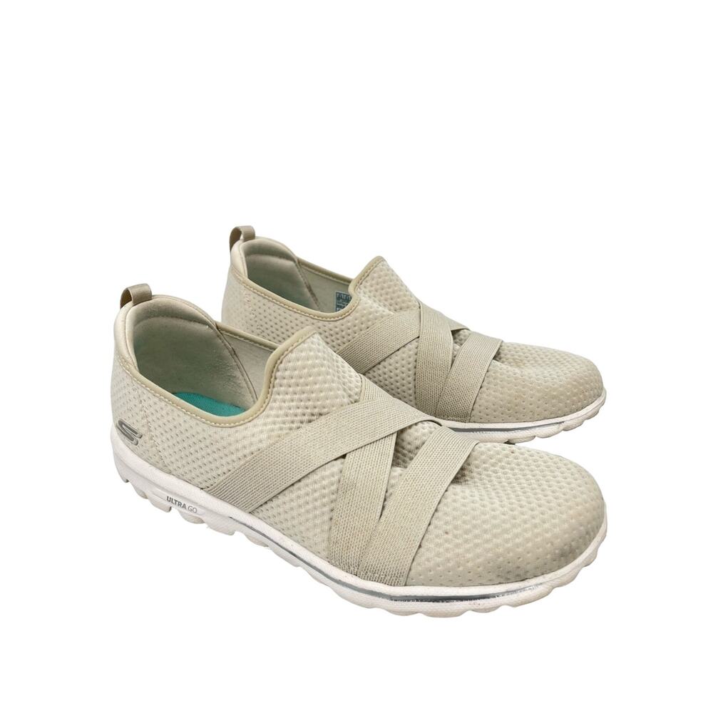 Skechers Goga Mat Ultra Go slip on comfort sneakers shoes gray 9.5